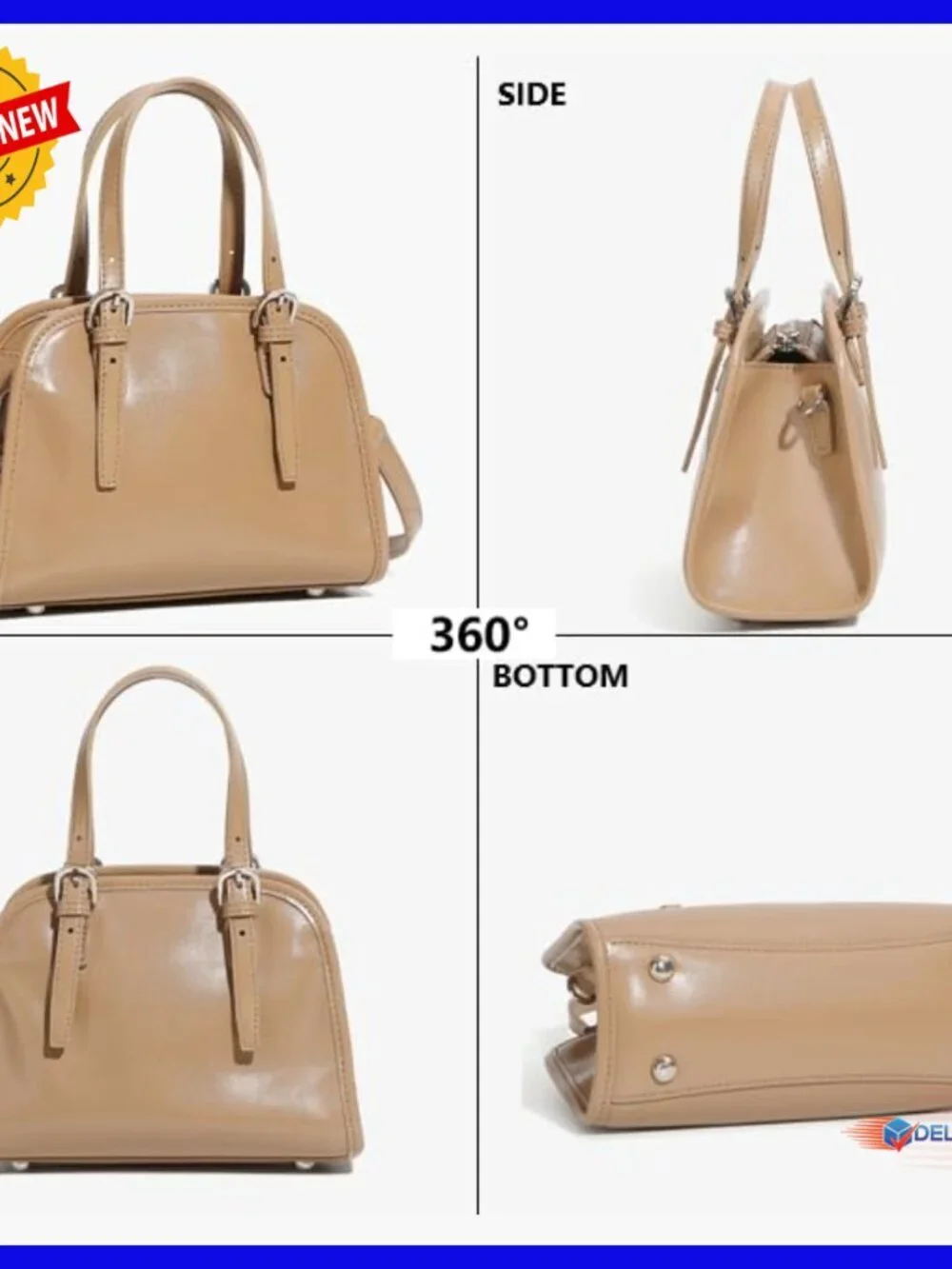 Genuine Leather Hobo Satchel Crossbody Bag Adjustable Strap Waterproof